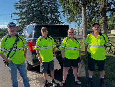 Four Montgomery County Fire Police volunteers taking a group picture