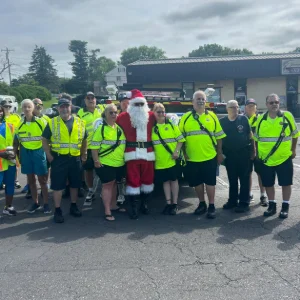 The volunteer firefighters posing for a group photo